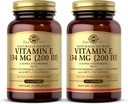 SOLGAR Vitamine E 200 IE - 100 Softgels, Verpakking van 2 - Natuurlijke Antioxidant, Immuun Systeem Ondersteuning - Glutenvrij, Melkvrij - 200 Totaal porties