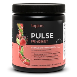 LEGION Pulse Pre Workout - Alle natuurlijke Nitrik Oxidatie Voorworkout Drink om energie te stimuleren, Creatine Free, natuurlijk zoet, Beta Alanine, Citrulline, Alpha GPC (Strawberry Margarita)
