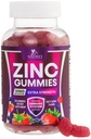 Gommies de zinc 50mg - Skin osseuse et immunosupport Santé Gummy & Premium Antioxydants Chewable pour les adultes - High Absorption Vegan, Suppléments de zinc sans gluten Vitamine - Tasty Berry Flavor - 120 Gommies