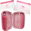 Roze dag en nacht pil portemonnee w/Zipper, PU lederen pil Case 5.5 X 4 x 1,75 Inch, Inclusief 14 PM pil Organizer 7 Dag kleine pil zakken van 3x4 Inch, pil zakjes voor de geneeskunde of Supplementen