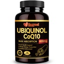Ubiquinol CoQ10 400mg Softgels avec vitamine E et oméga-3, Coenzyme d'absorption maximale Q10, puissant antioxydant, soutient la santé cardiaque et la production d'énergie, 120 Compte, non-OGM