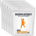 BulkSupplements.com Poudre d'extrait de Bacopa - Supplément de Bacopa Monnieri, Poudre de Bacopa - Suppléments de Bacopa, sans végane et sans gluten, 500mg par portion, 5kg (11 lb) (paquet de 5)
