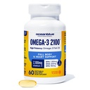 Oceanblue Professional Omega-3 2100mg Supplément à l'huile de poisson Triple Strength, High Potency EPA, DHA & DPA Burpless, Wild-Caught, naturel orange saveur 60 Softgels (paquet de 1)