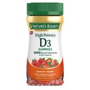 Natures Bounty Vitamine D 5000 UI Gommies, Vitamine D3 Soutien immunitaire de haute puissance et supplément de santé des os, 5000 UI dans 1 Gummy, Flaveur de fraises, 2 mois d'approvisionnement, 60 Gommies végétariennes pour adultes