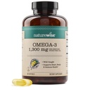 NatureWise Ultra Omega 3 Visolie 2200 mg - triglyceridevorm - Citroensmaak - Wild-Caught Fish Oil + EPA & DHA - Ondersteunt Hersen- en Hartgezondheid - Burpless, Non-GMO - 180 Softgels[3-maandvoorraad]