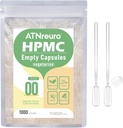 00 Lege Vegan Capsules met 2 Micro Lepels - 1000 Graaf Lege Vegetarische Capsule - Lege Pill Capsules voor Poeders Supplementen