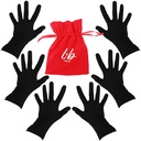 Gants de bambou pour Eczema, Noir, Petite, Femmes, Mains sèches, Gants hydratants de nuit, 3 paires