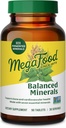 MegaFood Balanced Minerals - Calcium, Gefermenteerd Magnesium Glycinate, Zink, Selenium, GTF Chroom, Molybdeen, Nettle Leaf, Horsetail Leaf - Made Without 9 Food Allergens - 90 Tablets (30 Servings)