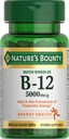 Nature's Bounty Vitamine B12, Ondersteunt het energiemetabolisme en de gezondheid van het zenuwstelsel, 5000 mcg, 40 Quick Solution Tablets