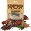 VOS GANOLUCIDUM - 100% Biologische Reishi Koffie, 2 in 1 Reishi Paddestoel met koffie, 5 Sachets, Grote Proeverij, Paddestoel Supplement, Ondersteuning voor Energie & Immuniteit Supplement (0.7 oz elk)