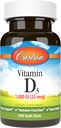 Carlson - Vitamine D3, 1000 IE (25 mcg), Bone Health, Muscle Health, Cholecalciferol, Vitamine D Supplementen, Vitamine D3 Zachte Gels, 100 Softgels