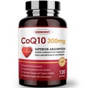 ZEBORA CoQ10-300mg-Softgels avec PQQQ, BioPerine et Omega-3, 120 Servants Coenzyme Q10 (Ubiquinone) Supplément pour Haute Absorption, Puissant Antioxydant, Soutien Santé cardiovasculaire et Production d'énergie