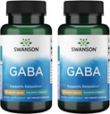 Swanson Aminozuur Maximale sterkte GABA 750 Milligrammen 60 Veg Capsules (2 verpakkingen)