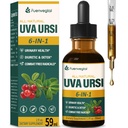 Uva Ursi Bearberry Natural Diuretic Drops, Urinary Health & Nierreiniging Detox Herbal Supplement Ondersteuning UTI & Water weg, Extract W/Dandelion Wortel Cranberry, Alcoholvrije Tinctuur.2