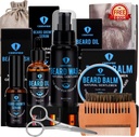 Baard Grooming Kit, Baard Kit met baardolie, Baard Growth Serum, Baard Wash, Baard Balm, Baard Brush, Baard Comb, Baard & Snor Schaar Baard Groei Kit Unieke Gifts voor mannen