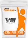 BulkSupplements.com Poudre de chlorure de potassium - sel de remplacement, sel de potassium - sans gluten, 200mg par portion, 500g (1,1 lb) (paquet de 1)