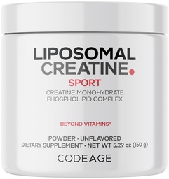 Codeage Liposomale Creatine Powder Supplement, Pure Creatine Monohydraat 5000mg, Pre Workout & Post Workouts - Unflavored Creatine, Micronized Creatine Powder - Creatinine for Sports - 30 Servers