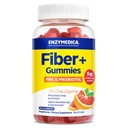 Enzymedica Fiber+ Gummies met prebiotica & Probiotica voor dagelijkse regelmaat, vegetarisch, 5g vezel, natuurlijke vezelsupplement, voor mannen & vrouwen, bloed oranje smaak, 90 ct