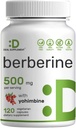 Berberine Supplement met Yohimbine, 500mg per portie, 120 Veggie Capsules 