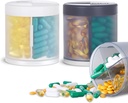 2 Pack KIGI Grote capaciteit Medicine Organisator Pillen flessen met 4 afdelingen