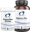 Designs for Health Prenatal & Probiotic Bundle - Prenatal Pro (180 Capsules) Prenatal Multivitamine with Folaat and Chelated Minerals & Probiomed Women (30 Capsules) Gut Health & Vaginaal Probiotic