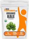 BulkSupplements.com Poudre de Kale Biologique - Poudre de Greens, Supplément Superfood - Vegan & Gluten Free, 3g par portion, 250g (8,8 oz) (paquet de 1)