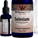 WellnessOne Liquid Selenium Supplement - Ionized Selenium Liquid Drops 70 mcg - Antioxidant, Cardiovasculaire en Immuun Ondersteuning - USA Getest, Vegan, Non-GMO, Glutenvrij, Unflavored - 1,67 fl oz