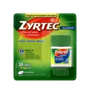 Zyrtec 24-uurs Allergie Relief Tablets, 10 mg Cetirizine HCl Antihistamine Allergie Medicine, 30 kt Rood