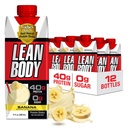 Labrada Lean Body Ready-to-Drink Banana Protein Shake,40g Protein,Whey Blend,0 Sugar,Gluten Free,22 Vitaminen & Minerals,17 Ounce (Recyclable Carton & Lid - Pack of 12) LABRADA