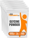 BulkSupplements.com Glycinepoeder - Glycinesupplementen, Aminozuursupplement - Unflavored & Glutenvrij, 3g per portie, 1kg (verpakking van 5) (11 lbs)
