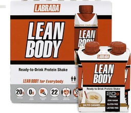LABRADA NUTRITION - Lean Body RTD Wei Proteïne Shake, Handige On-The-Go Maaltijden Vervangingsshake voor mannen en vrouwen, 20 gram eiwit Zero Sugar, Lactose & Gluten Free, Salted Caramel (verpakking van 16)