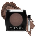 Palladio Brow Powder voor wenkbrauwen, zachte en natuurlijke wenkbrauwpoeder met Jojoba Oil & Shea Butter, helpt verbeteren en definiëren wenkbrauwen, compacte grootte voor portemonnee of reizen, Inclusief Applicator Brush, donkerbruin
