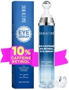 5% Cafeïne 5% Retinol Eye Cream voor donkere kringen, gezwollenheid en zakken, Hyaluronzuur en Niacinamide Under Eye Cream Anti Aging, Eye Serum voor fijne lijnen, 360° Oogmassage Ball Roller