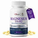 Magnesium Glycinate 400 mg Softgels, klein, gladde capsules, zacht op de maag, met vitamine D3 & K2 voor slaap,Relax,Muscle,Bone Health