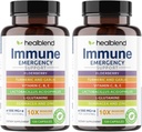 genezen 10 in 1 Immune Support Supplement Booster met Vlierbes, Zink, Echinacea, Kurkuma, Lactobacillus Acidophilus, voor volwassenen (2 Pack)