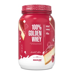 Maxler 100% Golden Whey Protein - 24g proteïne per portie - Premium Wei Proteïne Poeder voor Pre Post Training - Fast-Absorbing Wei Concentrate Isolaat Hydrolysaat Blend - Raspberry Cheesecake 2 lb