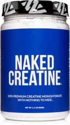 Poudre monohydratée pure micronisée de créatine - non aromatisée, 500g, 1,1lb en vrac - végétalien, non OGM, sans gluten, sans soja, sans remplissage, soutient la croissance et la force musculaires - 100 portions