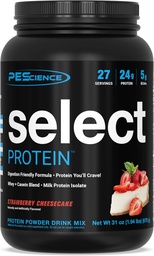 PEScience Select Protein Powder, Wei en Caseïne Blend, Clean Protein Powder for Women and Men, Low Calorie, Low Carb, Keto Friendly, Glutenvrij, Aardbei Cheesecake, 27 porties