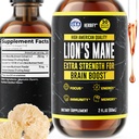 HERBIFY Lions Mane Supplement - Daily Mushroom Supplement for Memory, Focus & Clarity - Brain Booster - Lions Mane Tinctuur voor Immune Support - 2 Fl oz
