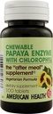 American Health Papaya Enzyme with Chlorofyl - 100 Kauwtabletten - Bevordert Nutriënt Absorptie - Non-GMO, Vegan, Glutenvrij - 33 porties