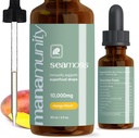 Sea Moss Liquid Drops 10.000 mg Biologische Irish Sea Moss Gel met 350 mg Burdock Root Supplement & 20.000 mg Spirulina Immune Support, Joint & Thyroid Support - Vegan (Mango)