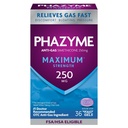 Phazyme Maximum* Sterkte Anti-Gas 250 mg Simethicone Gas Relief voor volwassenen, Fast Gels Snel verzachten opgeblazen, druk en ongemak, 36 Tel.