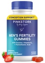 Blue Stork Vruchtbaarheid Supplement Gummies voor mannen - mannelijke prenatale vitamines, Conception Support voor Hem - Reproductive Gezondheid, Hormonale Balance & Motility - 90 Tel.