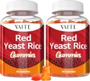 VAITE Red Gist Rice with Coq10 Gummies - 1200 mg RYR Synergy Organic Supplement with Coenzyme Q10 Monacolin K, Non-GMO & Citrinin Free Herbal Vegetarian Gummy Chews 60 Count (2 Pack)