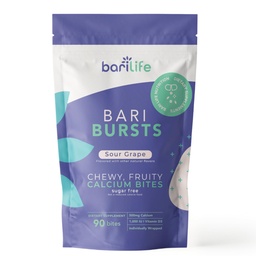 Calcium citraat Bariatrische Calcium Kauwen met 1000 IE Vitamine D3 - Ideaal voor Bariatrische Patiënten - BariBurst door Bari Life (Zure druiven)