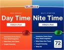 ValuMeds Cold & Flu Multi-Symptoom Relief for Congestie, Heather, Sore Throat, Aches and Pains, Koorts Acetaminophen (Daytime & Nighttime, 72 Count)