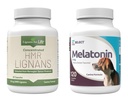 Lignans for Life & K9 Select Pet Care Bundle - HMR Lignans 20mg, 90 Capsules - Melatonine & 3mg, 120 Pindakaas Flavored Tablets - Multivitamine Honden Wellness Supplement Treats - Medium Size Honden Ras