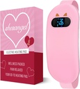 Pad de chauffage portable pour les crampes d'époque : Pad de chauffage menstruel sans fil avec 6 niveaux de chaleur et 6 modes de massage, 3s Cadeau de chauffage rapide pour les femmes et les filles (puce)