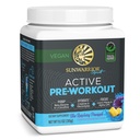 Sunwarrior Pre Workout Poeder Energie Drink Vegan Plant Based Supplement Pomp, Hydraat, Focus, Endurance, & Strength Builder Blue Raspberry Ananas Flavored 30 Serves Active Preworkout