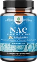 NAC Supplement N-Acetyl Cysteine met Vanille - Detox N-Acetylcysteïne Supplement voor de longgezondheid en ademhalingsfunctie, lever en nieren Detox & Cleanse - Amino NAC Capsules voor volwassenen - 90 Ct